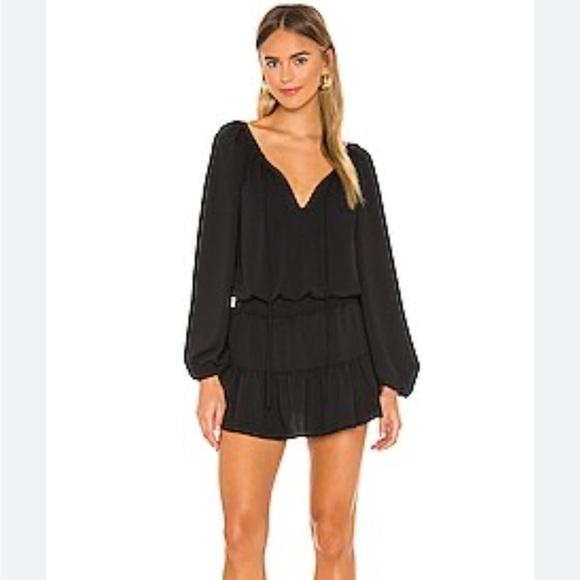 Amanda Uprichard Revolve Charleigh Romper Dress in Black L - Picture 2 of 9